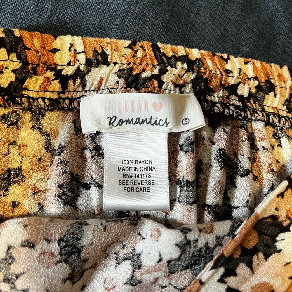 URBAN Romantics Floral A-Line Skirt - Black and Tan - Picture 2 of 3